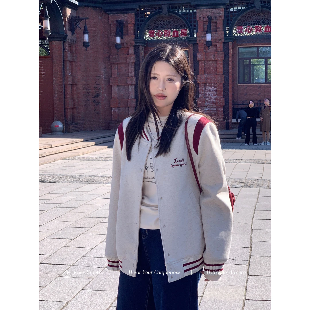 知葵微胖定制【团宠棒球服】秋冬时尚百搭服装棒球外套女12243D5077