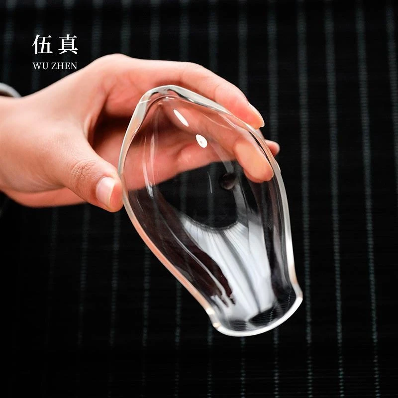 高端水晶玻璃茶则禅意透明精致小茶荷手工茶具配件创意