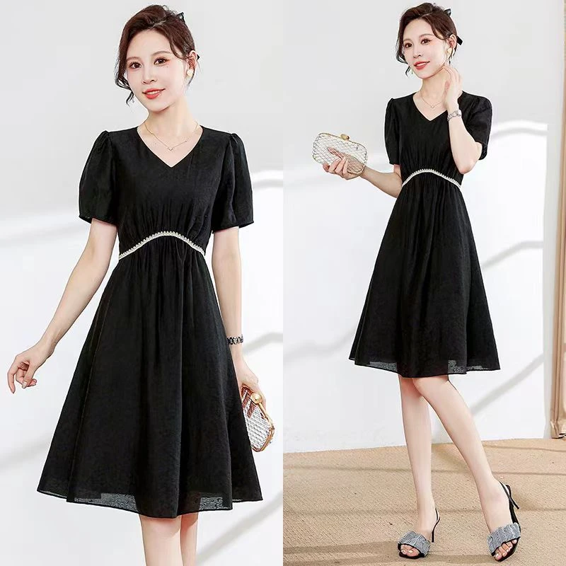 【YS328】夏装新款时尚显瘦小个子小黑裙连衣裙