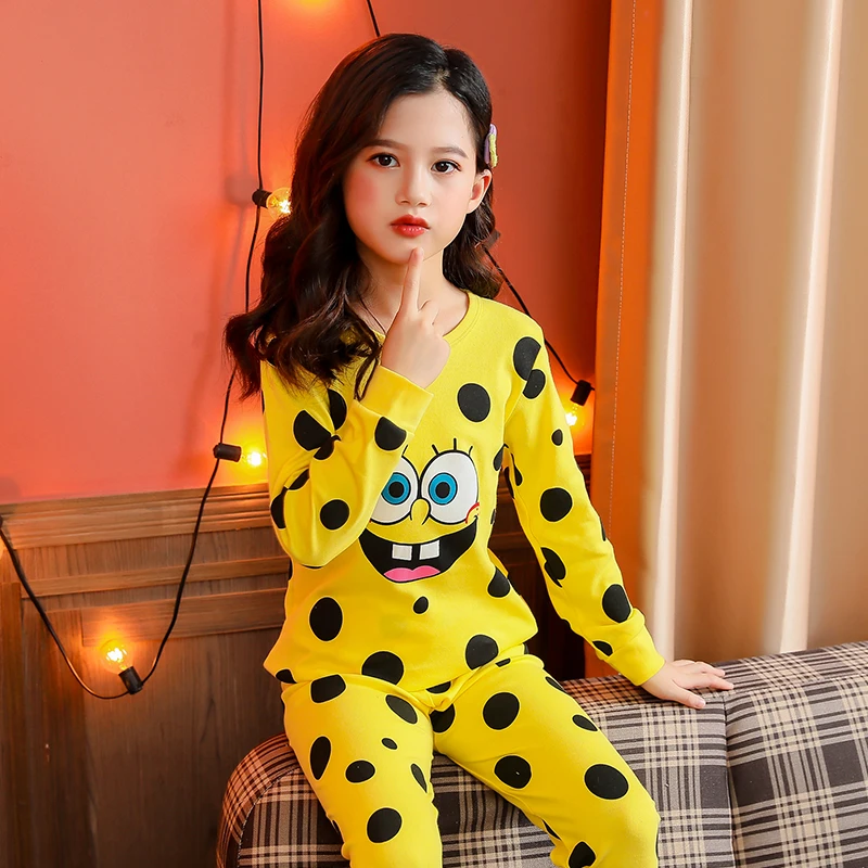 女童保暖内衣套装纯棉女宝宝秋衣套装儿童秋衣秋裤秋冬小孩睡衣裤