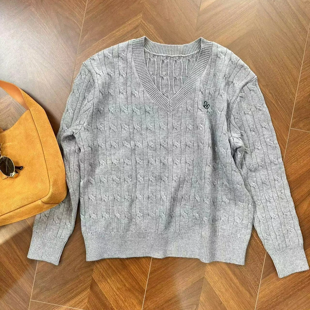 【Azlg】简约百搭’‘软糯亲肤慵懒百搭学院风高级简约V领毛衣XR2505