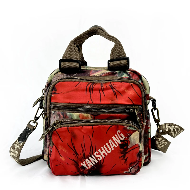 阎双创造轻便手提包时尚潮流印花布包百搭单肩多用休闲包