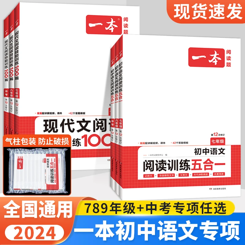 2024版一本初中语文现代文阅读理解训练五合一七年级八年级九年级