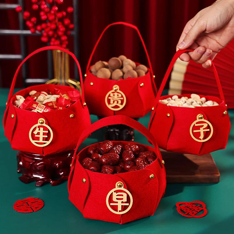 结婚婚房早生贵子干果篮子组合婚床压床摆件婚礼用品大全婚庆布置