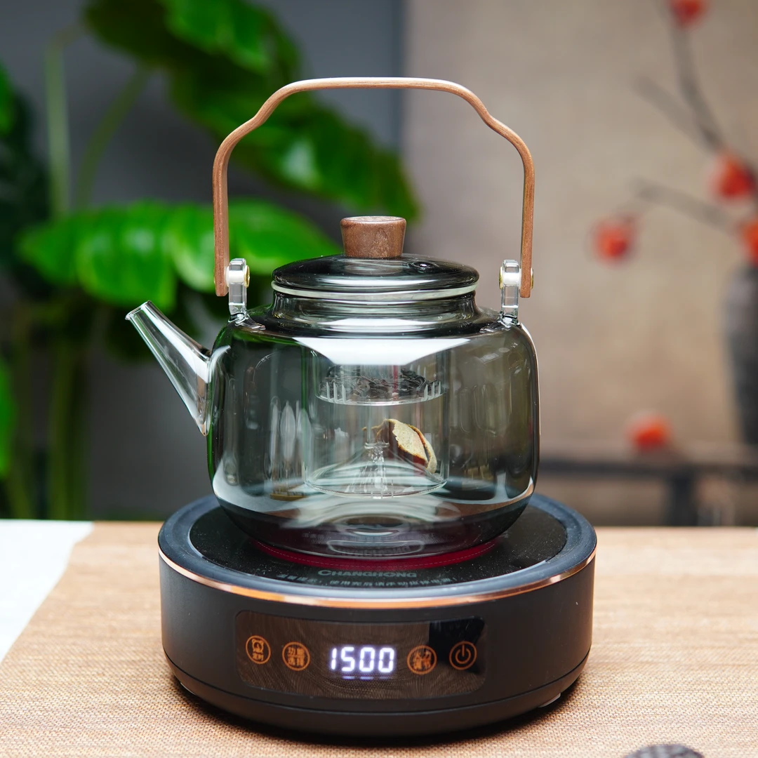智能触摸1500W电陶炉煮茶烧水炉定时保温高鹏硅蒸煮养生壶可明火