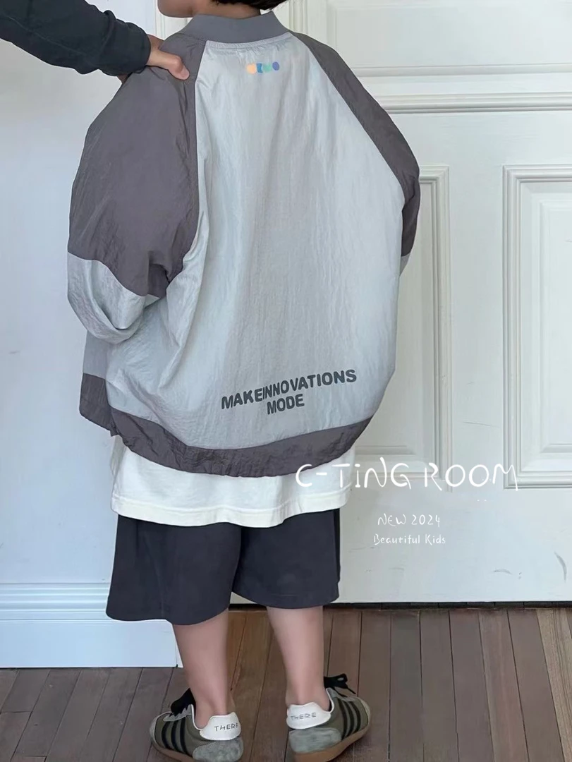 【C TING】2024新款韩版设计师亲子装童装撞色防晒服-60365