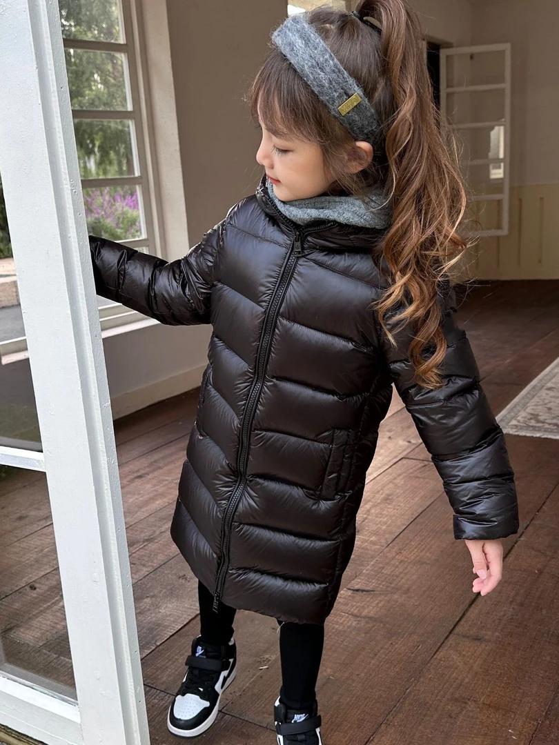 2025爆款儿童羽绒服过膝亲子加厚连帽中大童小童冬季新款冬季童装