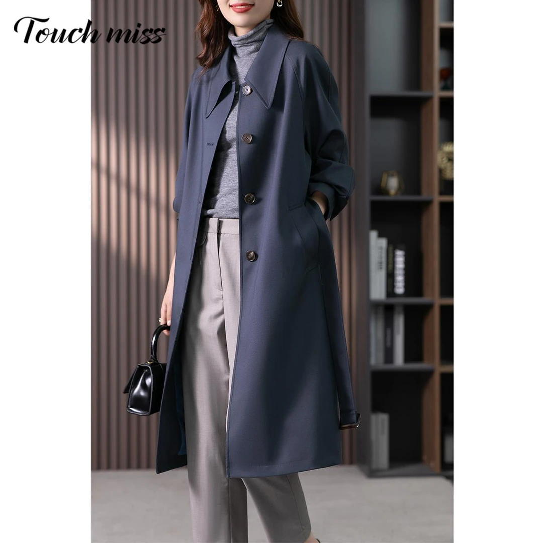 TOUCH MISS 流行高级感风衣外套女中长款2025年秋季新款韩版宽松