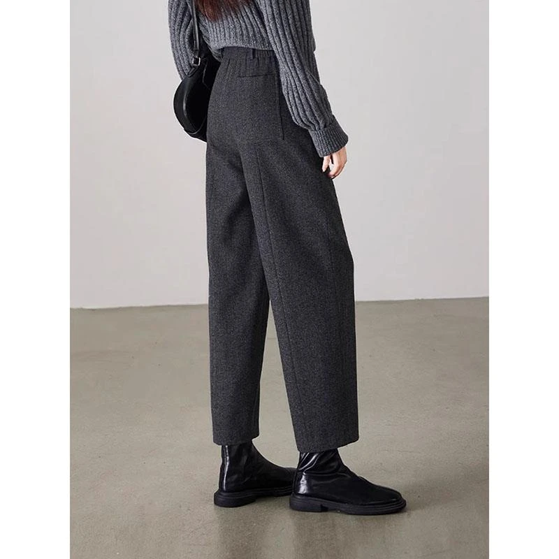 TOUCH MISS简约加厚时尚百搭哈伦裤2025年冬季新款含羊毛休闲裤女