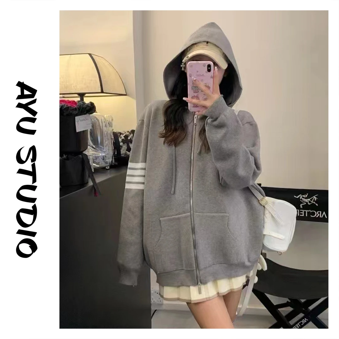 宇哥【四条杠连帽卫衣】美式中性风时尚休闲复古经典基础连帽卫衣