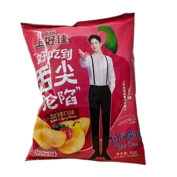 上好佳 甜辣味田园薯片 70g/袋