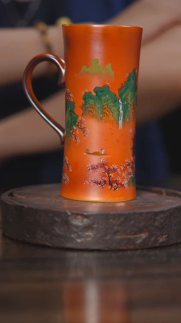 【闪购商品】杯34 柴房陶瓷 青绿山水小蛮腰