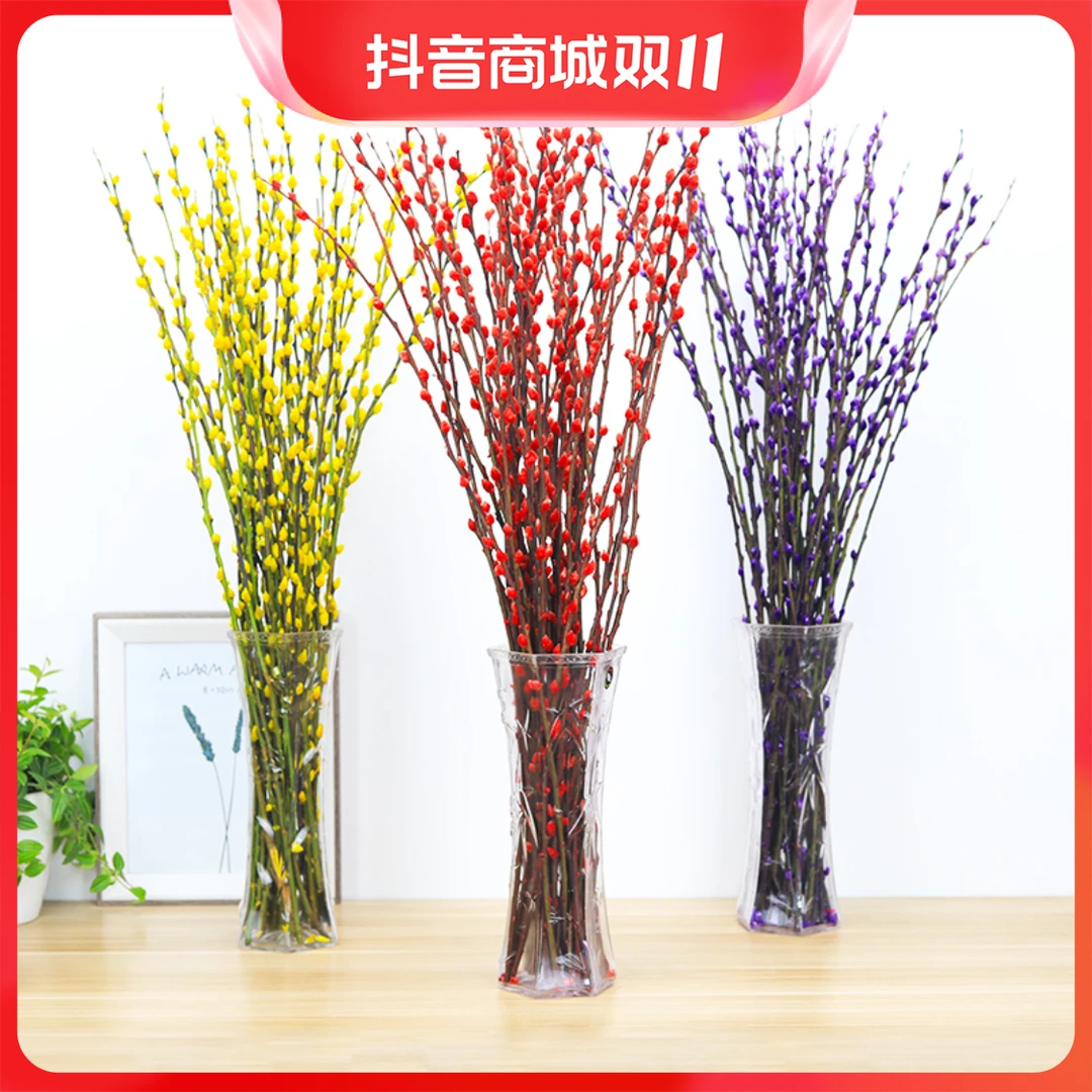 银柳彩色银柳鲜枝真花年宵花卉冬季花卉室内耐寒干花可水养植物