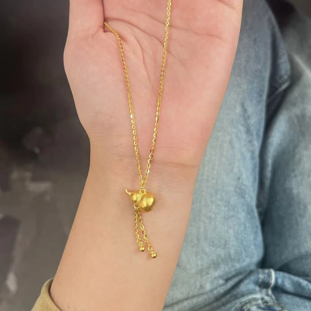 黄金 足金999 5G工艺 黄金项链 葫芦套链 福禄套链 重7.22克