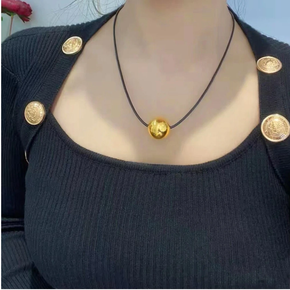 妮蔻黄金足金999金珠圆球吊坠5D工艺黄金吊坠简约时尚款按克卖