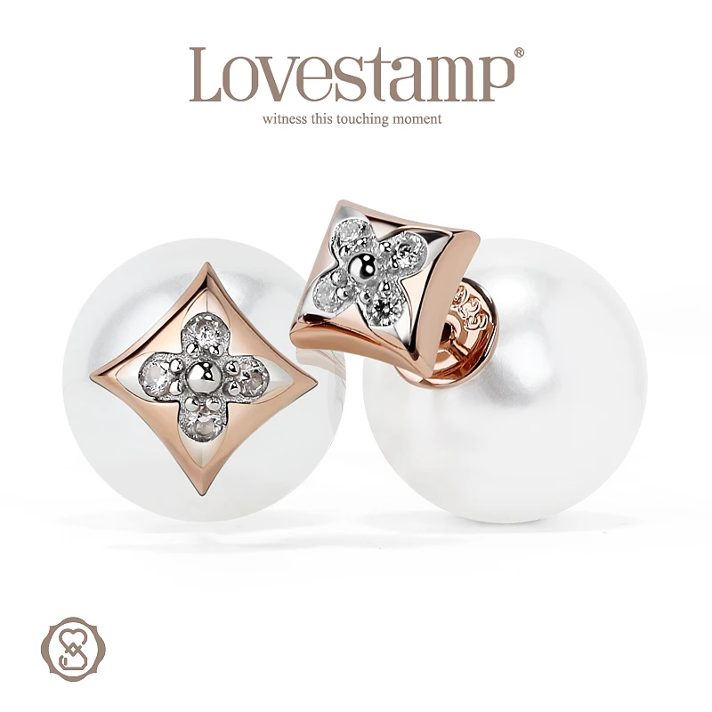 LOVESTAMP 925银仿珍珠耳饰 正圆无瑕大珠径14mm澳白两戴款LSE726