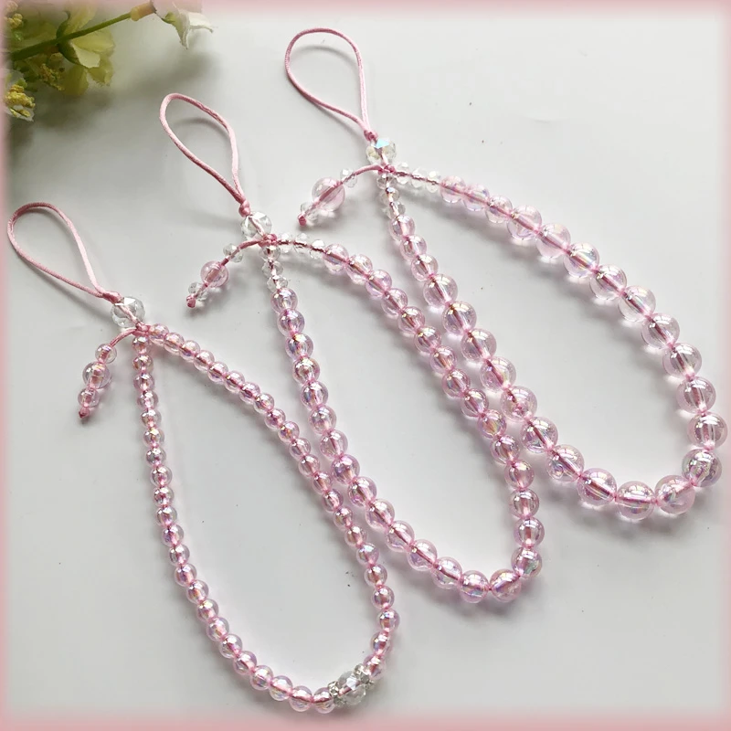 短款手机链ins风手工串珠手腕防丢圆珠时尚新款手机链结实耐用