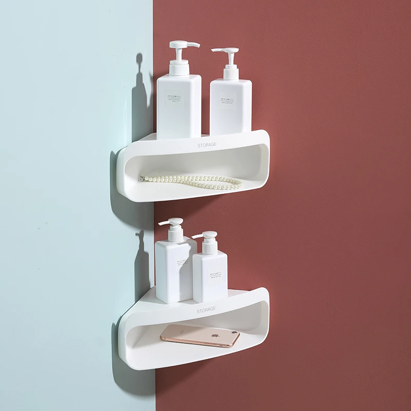 三角置物架 卫生间浴室洗漱台墙角厕所免打孔置物架297g