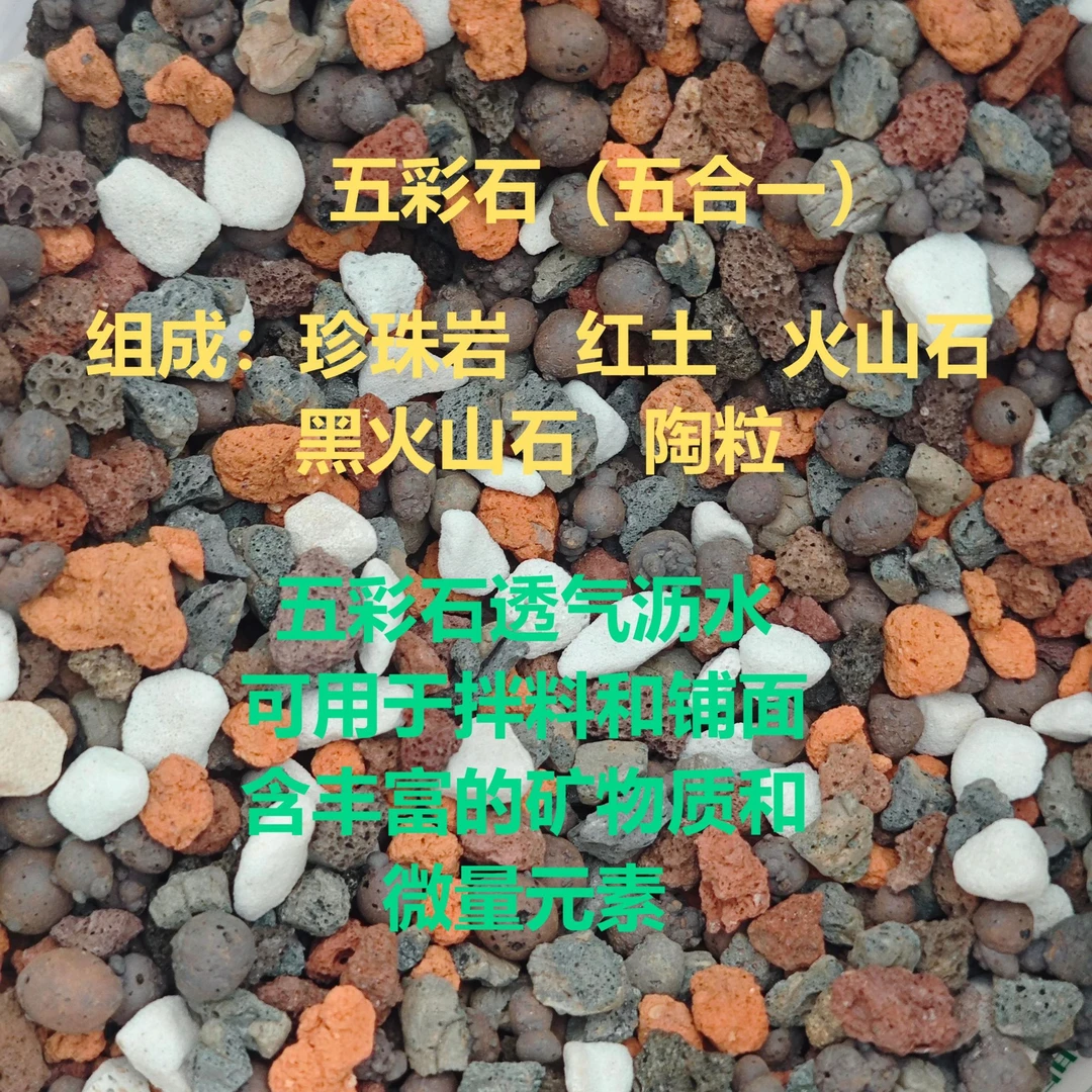 五彩石透气沥水拌料铺面垫底兰花专用硬植料火山石红土珍珠岩