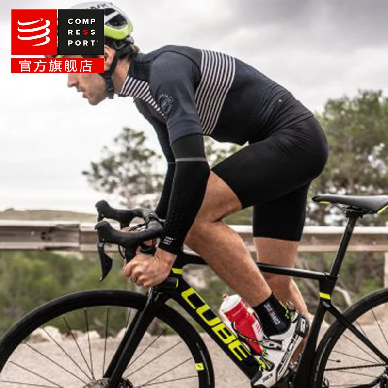 Compressport三项紧身裤压缩短裤骑行短裤带坐垫铁三装备速干黑色