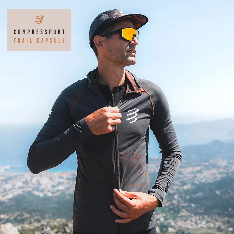 Compressport限量越野2023保暖无缝拉链帽衫Hoodie Zip连帽卫衣