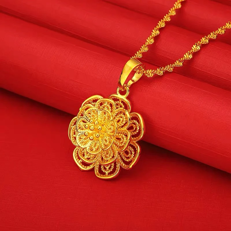 合金项链 2024爆款【大花朵项坠】项链不掉色不褪色手工精美时尚