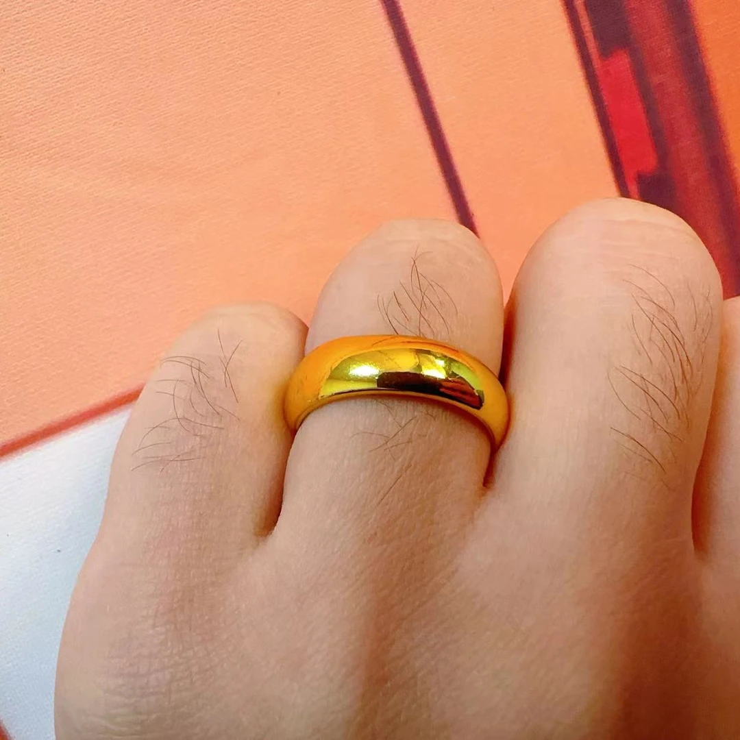 合金戒指 2024爆款【光面戒指】吊坠不掉色不褪色手工精美时尚大气