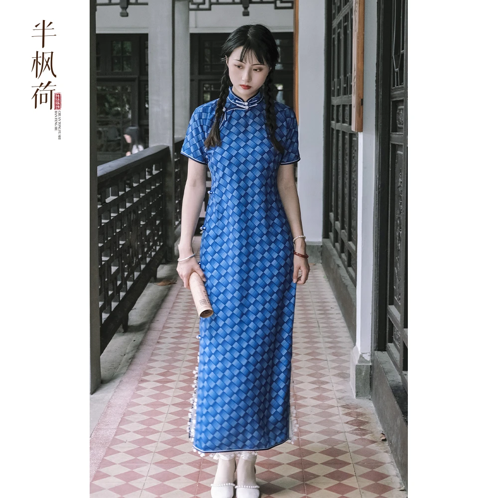 【西南联大】半枫荷春夏1930款全开襟少女文艺气质长款古法旗袍