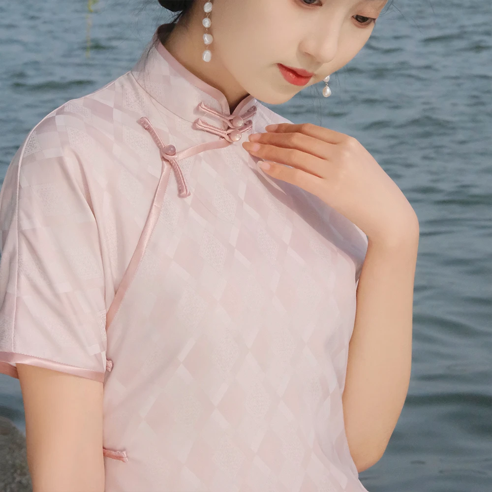 半枫荷【西子】春夏款1930全开襟平裁无省双层民国风古法旗袍