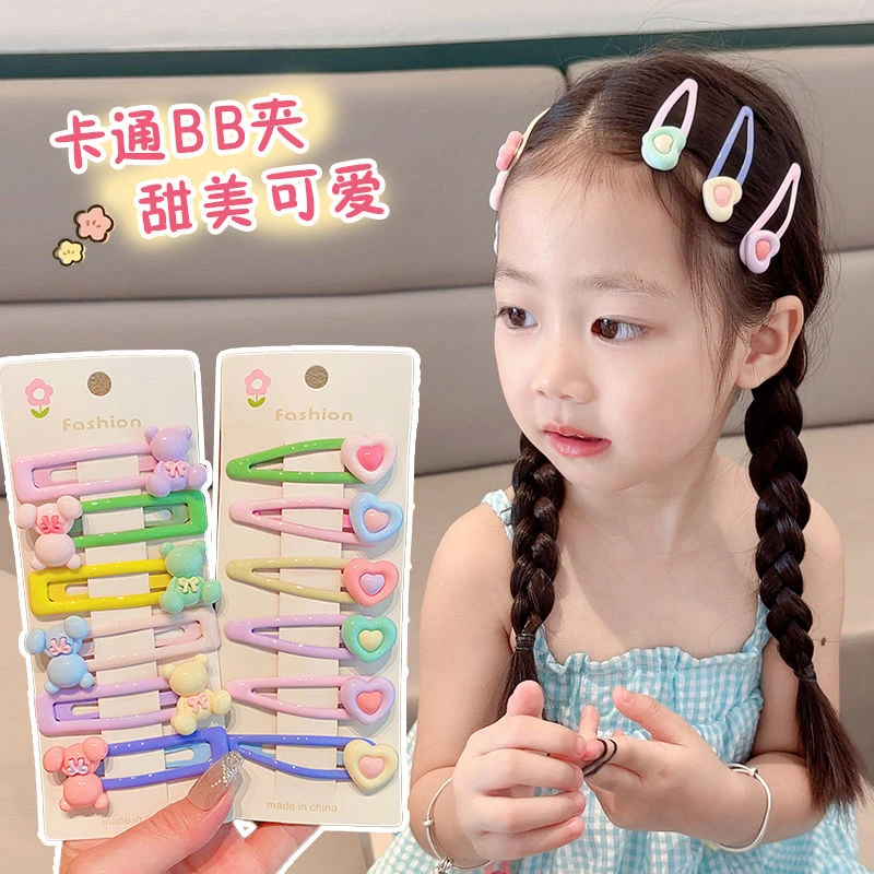 女童可爱bb夹碎发侧边夹刘海夹女孩发卡儿童彩色甜美花朵爱心发夹