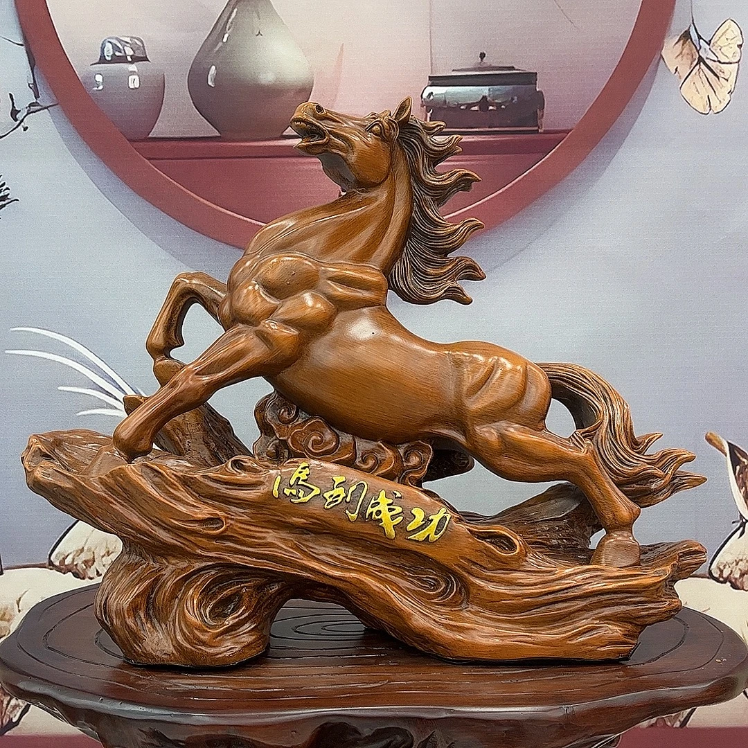 长46高37CM大号精美手工前程似锦马摆件玄关办公室创意中式马摆设