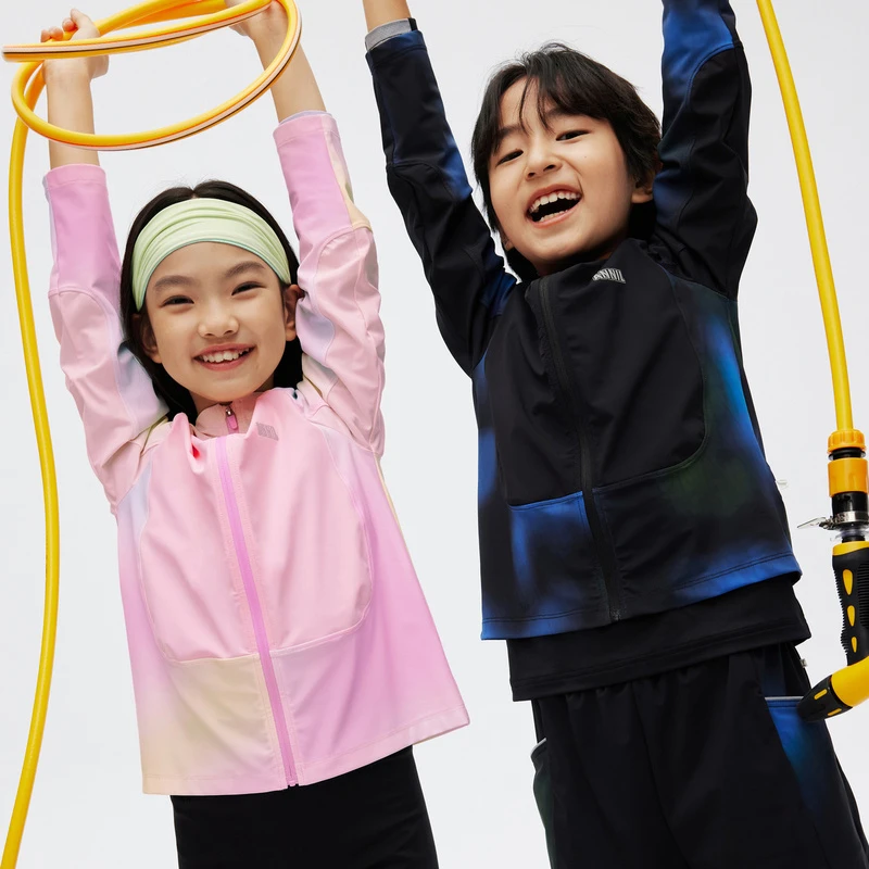 安奈儿男女童带帽针织上衣时尚防风儿童长袖休闲运动服EM415012