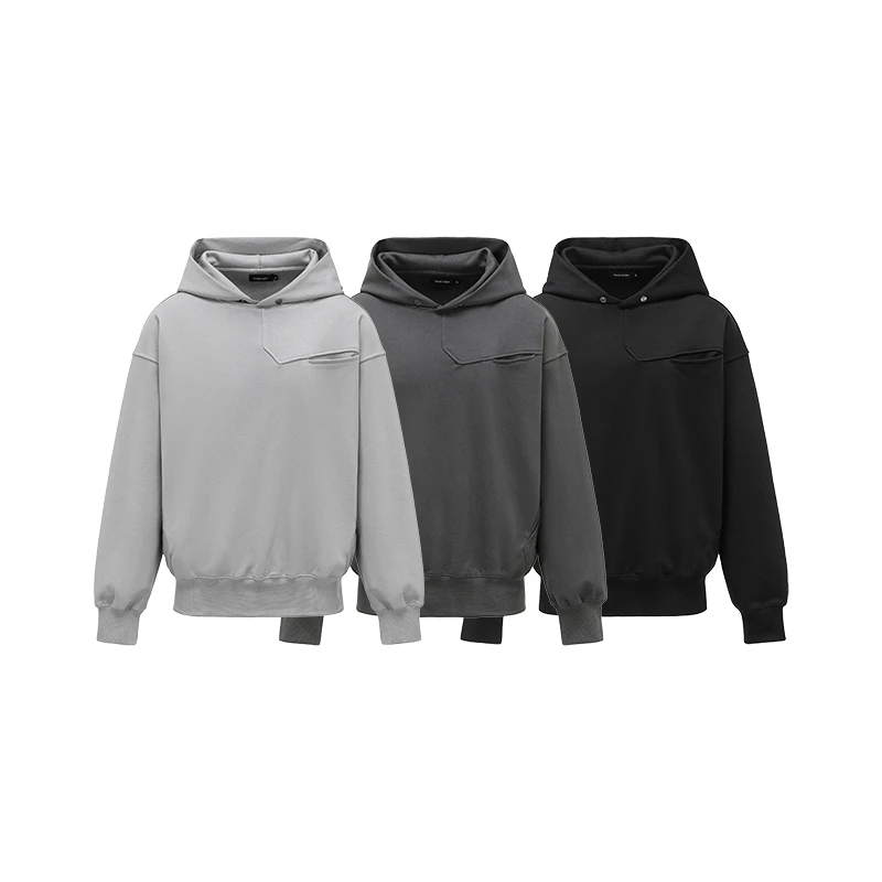 Freshclean「脑电波」三色菱形解构强捻全棉复古基础百搭连帽卫衣