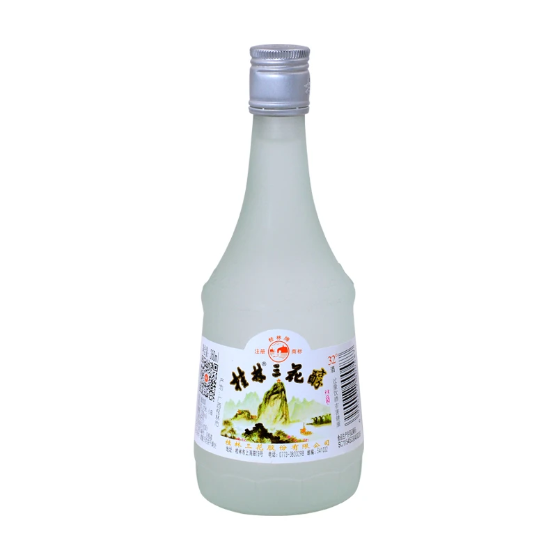 桂林三花酒 银盖32度三花醇 磨砂瓶透明 低度酒32度360ml