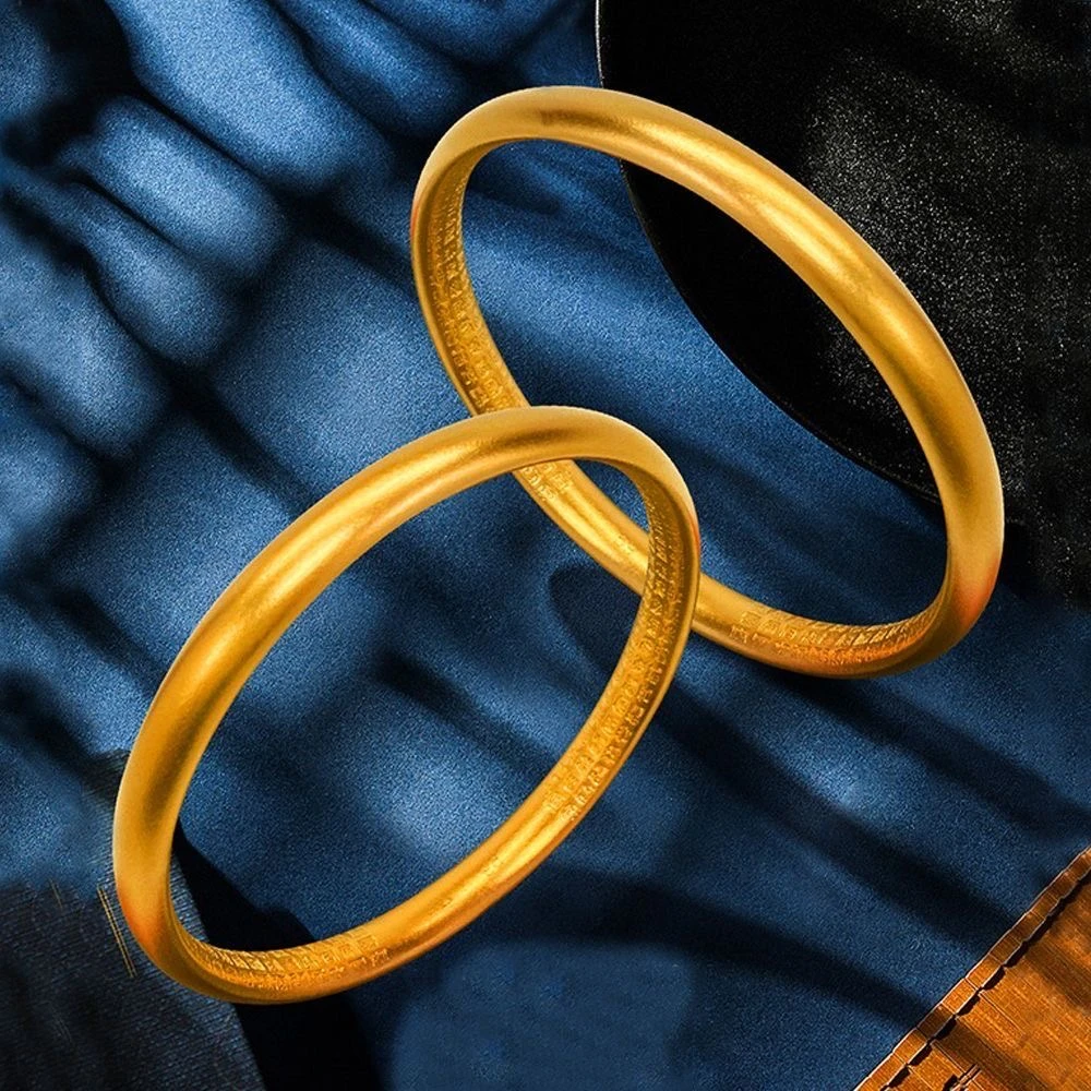 铜合金手镯 心经素圈古法手镯|女款时尚经典简约实心光面百搭镯子