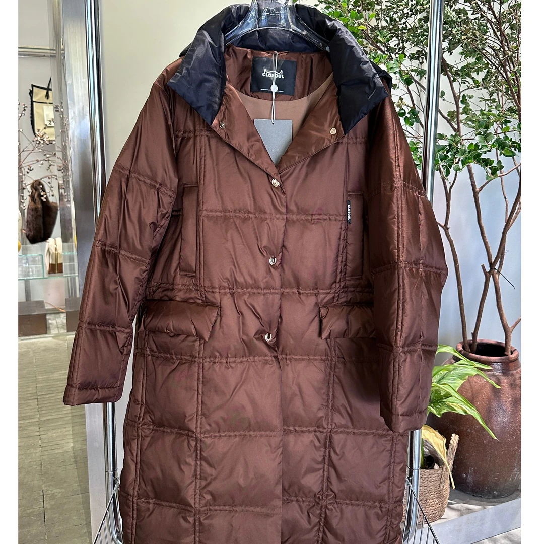 Closoul6003连帽长款鹅绒服