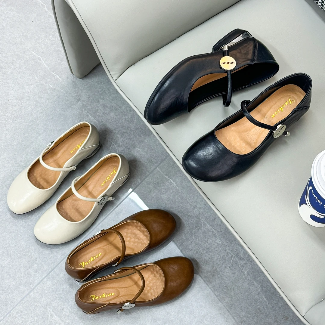 经典复古浅口玛丽珍妈妈鞋百搭圆头舒适款单鞋女2024年新款222