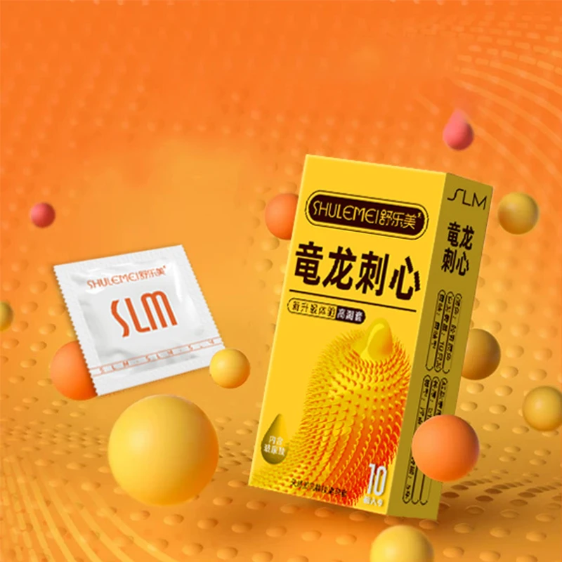 舒乐美带刺实心凸点立体2040颗密集大颗粒安全套玻尿酸超薄超润滑夫妻情趣刺激男用避孕套天然胶乳橡胶避孕套