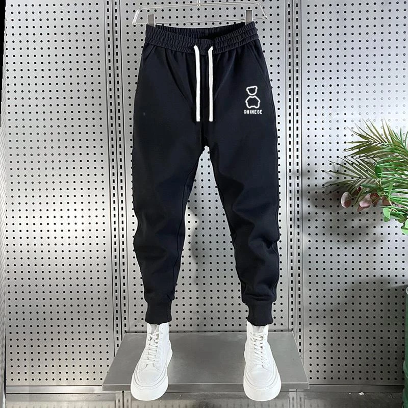 韩版男款男装小众秋冬裤子男士卫裤九分休闲裤P84重磅运动百搭ins