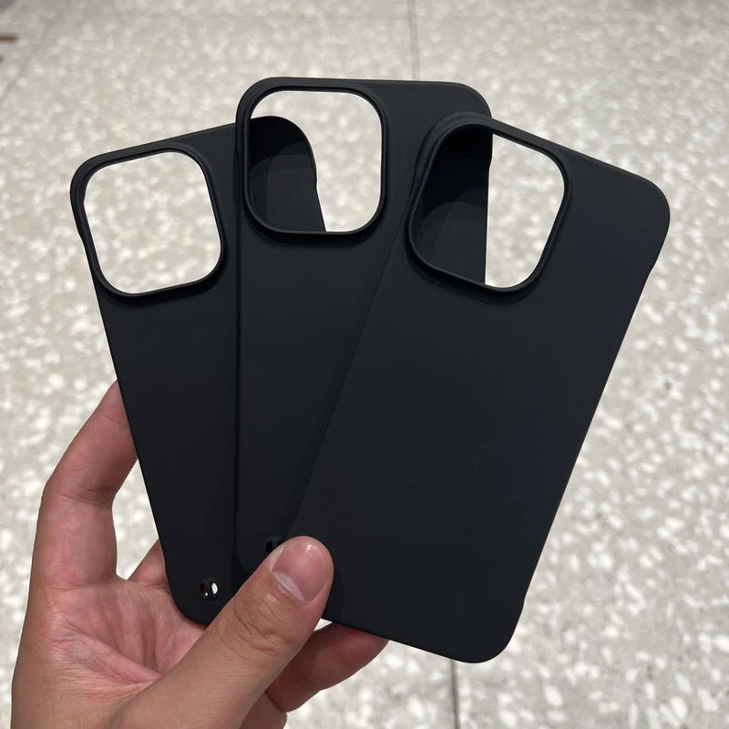 超薄肤感无边框11适用iPhone12苹果14pro手机壳max磨砂13纯黑色mi