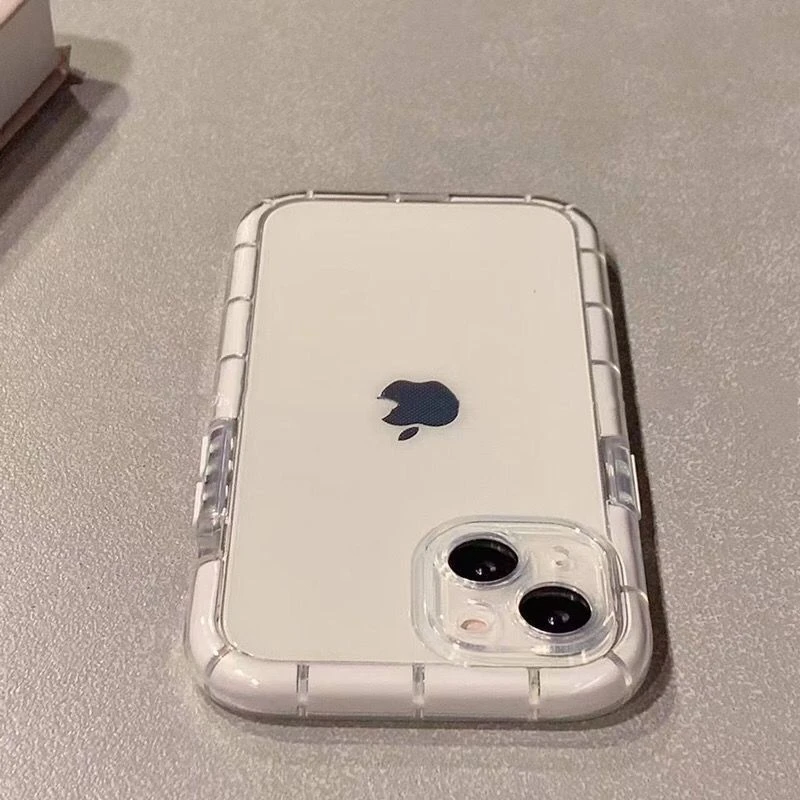 夜光简约圆边透明苹果14手机壳iPhone14promax全包14plus气囊防摔