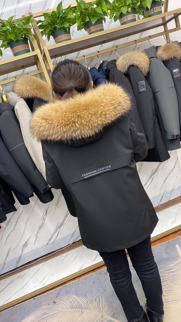 男装秋冬兔胆毛派克服狐狸毛领可脱卸皮毛一体男款连帽大毛领