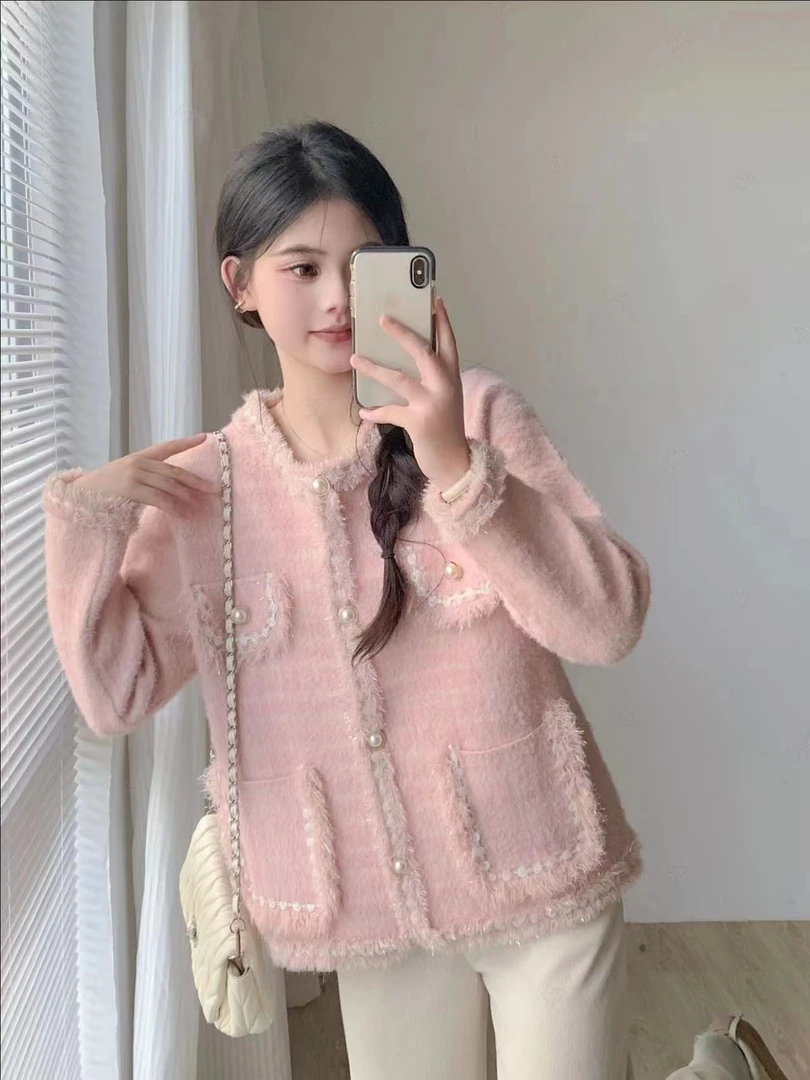 【套装链接拍这里】春秋季小香风女气质名媛风针织开衫外套时尚