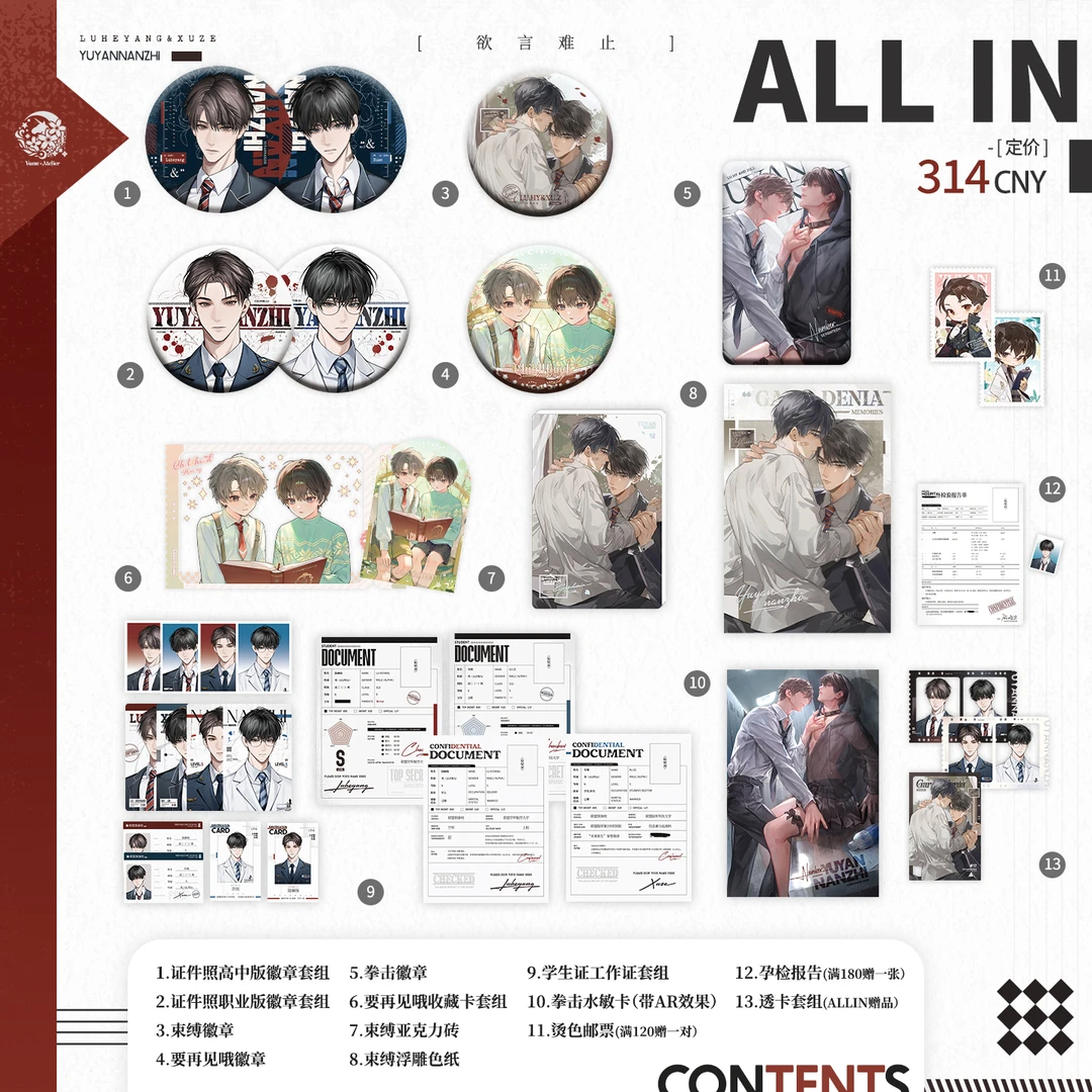 现货《欲言难止》第一期系列周边 徽章色纸学生证套组