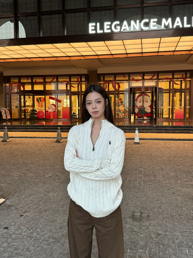 小马秋冬半高领拉链秋冬针织毛衣慵懒宽松百搭内搭