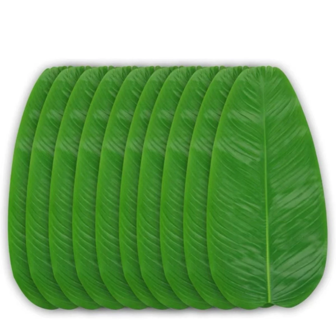 仿真芭蕉叶水果店装饰饭店烧烤店食材垫底绿叶子仿真叶果盘绿植垫