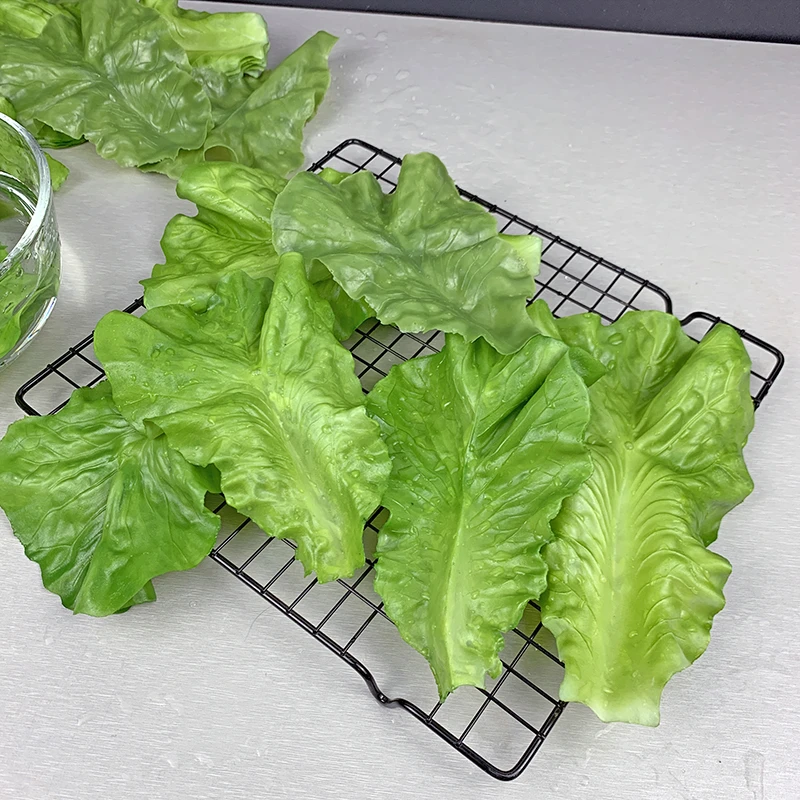 仿真生菜叶模型摆盘装饰假蔬菜餐厅摆件塑料软可水洗大号生菜