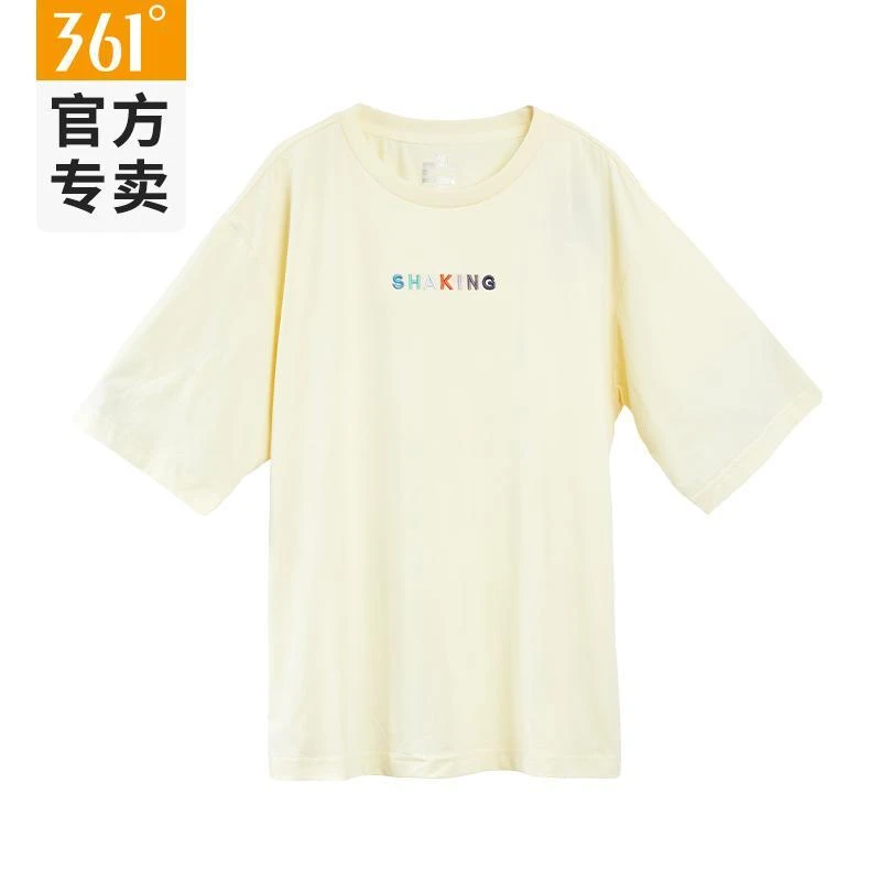 361°女款运动t恤2024夏季新款常规休闲上衣圆领套头潮流薄款短袖