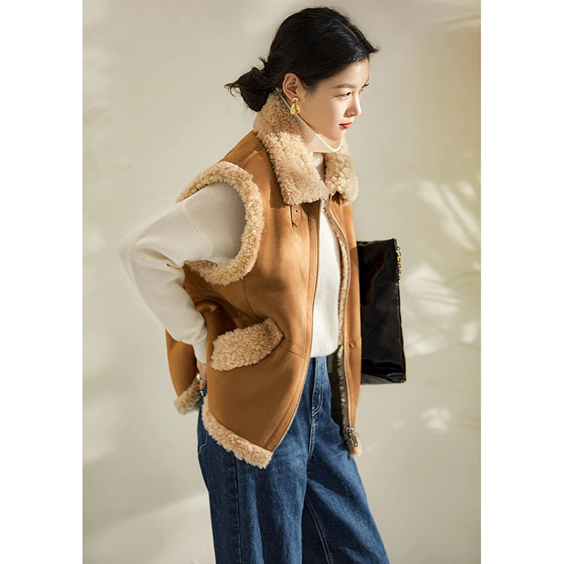 CCOGGO/初格【100%羊毛】休闲时髦廓形凹造型利器拉链外套HLB362