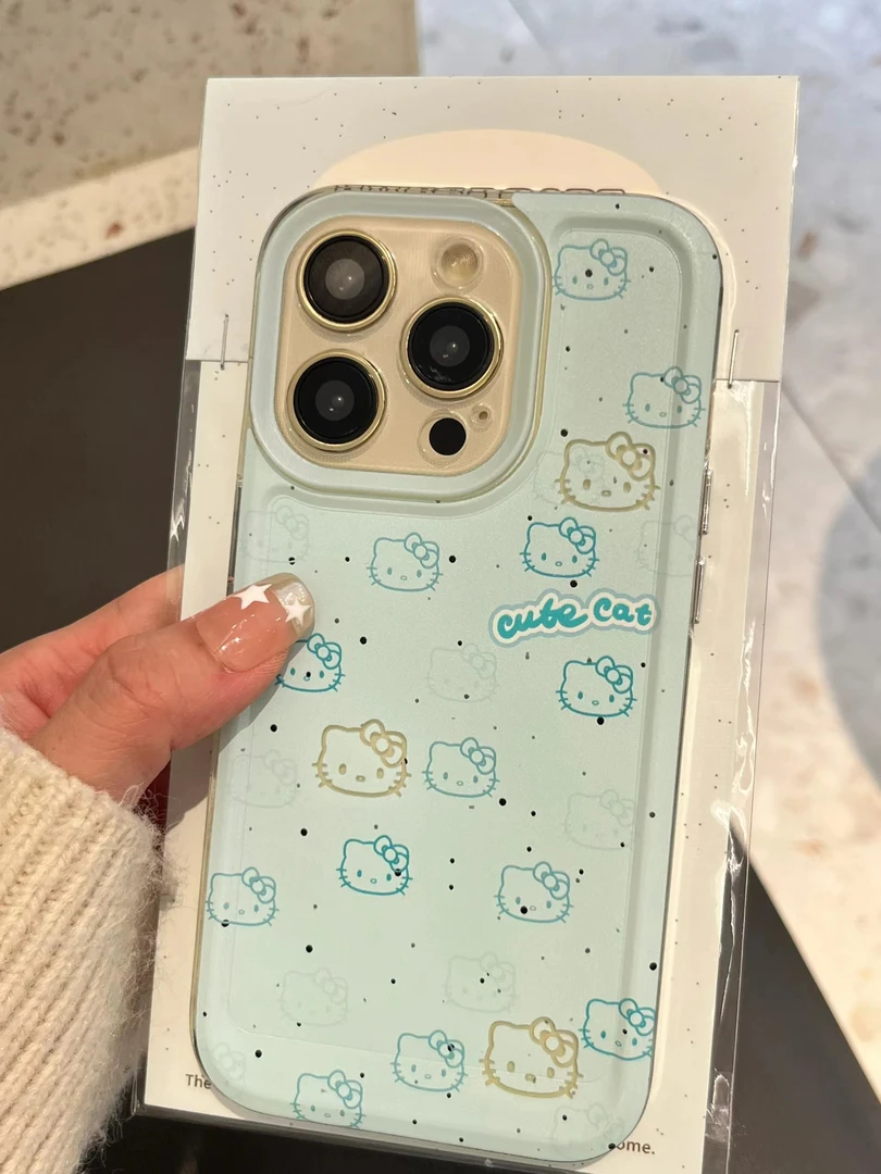 动漫kt猫适用于苹果15手机壳14promax时尚潮iPhone13软壳12防摔11